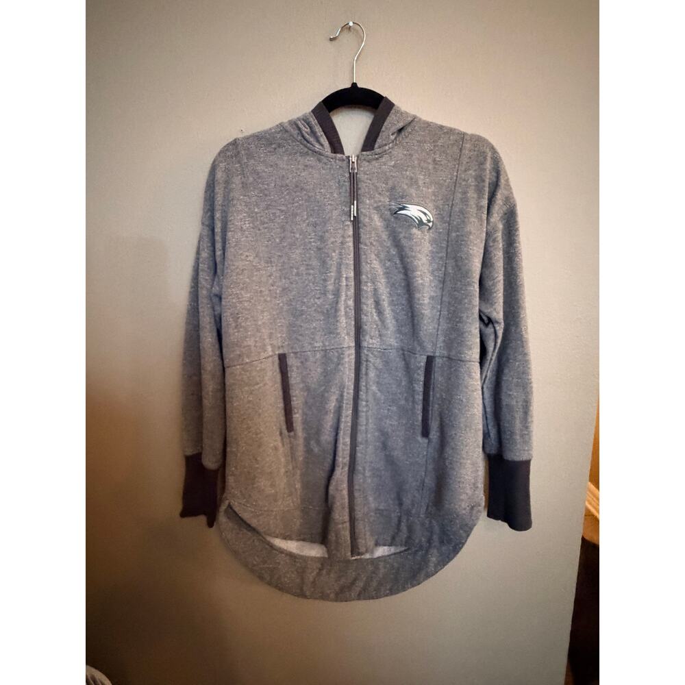 Le Verde Philadelphia Eagles Full Zip Pockets Hoodie Long Sleeve Jacket Gray M